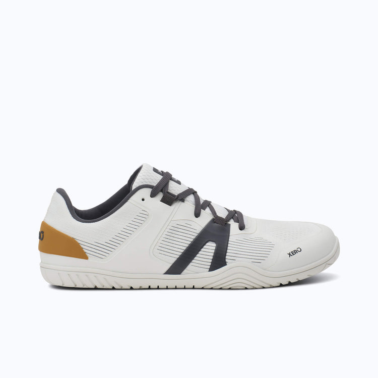 Xero Shoes 360 Rally Men Shoe in White with Gray Shoelace and with Toe Facing Right