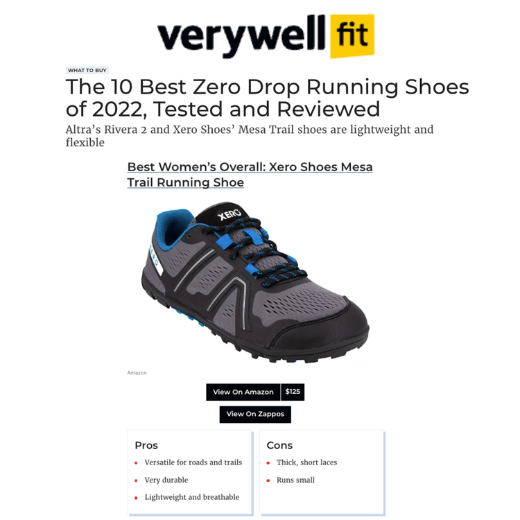 VeryWell Fit Names Xero Shoes' Mesa Trail the Best Zero-Drop Shoe for Women