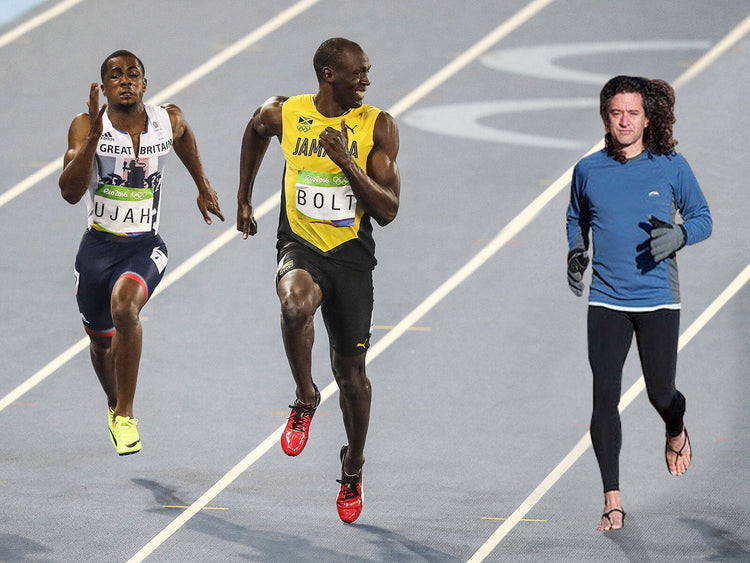 Usain Bolt beaten by 56 year old Xero Shoes CEO?!