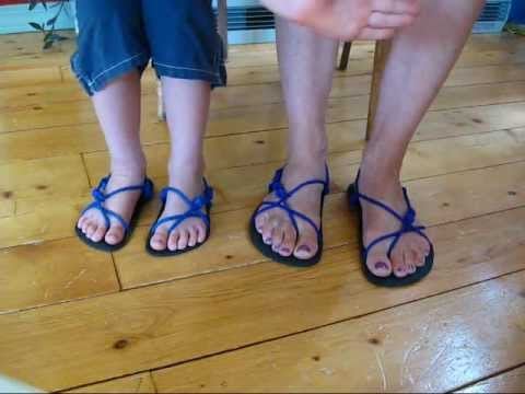 Erika's No-Knot Barefoot sandal tying methods