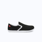 Xero Shoes Dillon Canvas Slip-On Big Kids Shoe in Black with Toe Facing Right