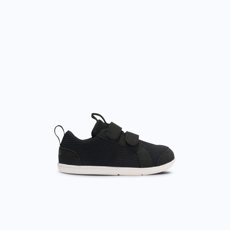 Xero Shoes Dillon Knit Kids Shoe in Black with Toe Facing Right