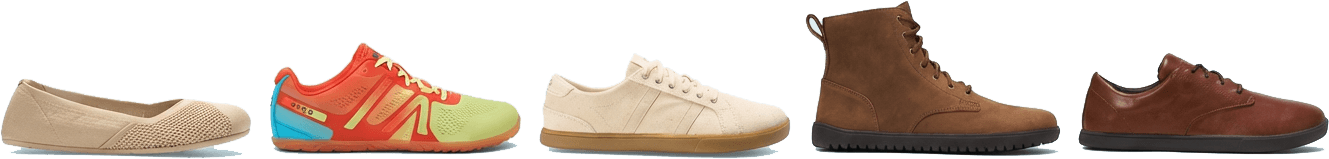 Xero Shoes barefoot shoe lineup showing styles for every activity