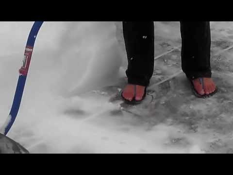 Barefoot Snow Shoveling