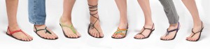 Many ways to tie barefoot sandals