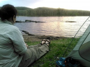 Warrior Hike -Jenni Xero Shoes at campground