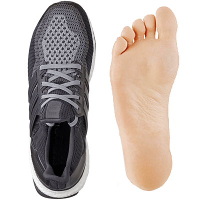 running shoes shaped like feet