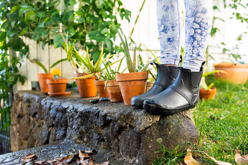 Minimalist store rain boots