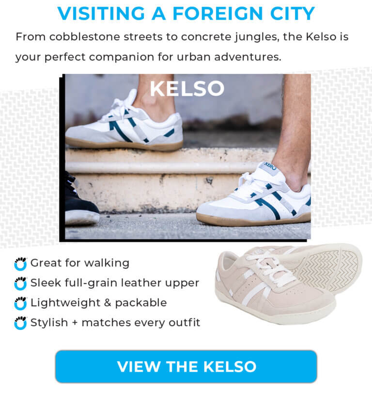 Visiting a foreign city Kelso From cobblestone streets to concrete jungles, the Kelso is the perfect summer sneaker for urban adventures. Great for walking Sleek full-grain leather upper Lightweight & packable Stylish + matches every outfit