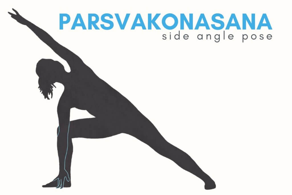 Body mechanics diagram of Parsvakonasana or Side Angle Pose
