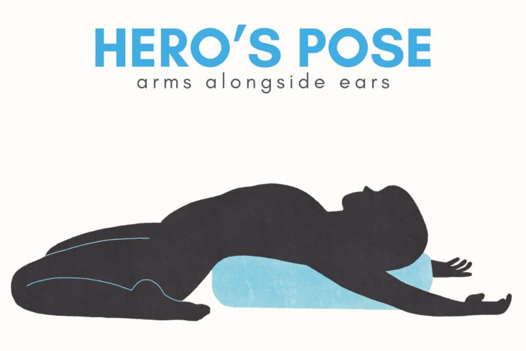Body mechanics diagram of Hero's Pose