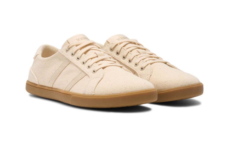 Dillon Canvas women's cream casual shoes, angle view