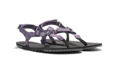 H-Trail women's purple and black sandals, angle view