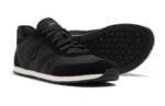 Wynn men's black and white retro athletic shoes, angle and sole views
